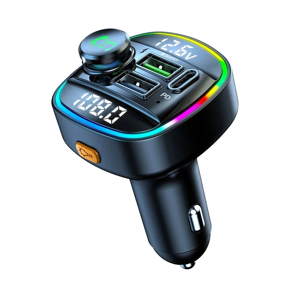 Bluetooth 5.0 Car Wireless FM Transmitter Adapter USB PD Charger AUX Hands-Free Trendverse Market