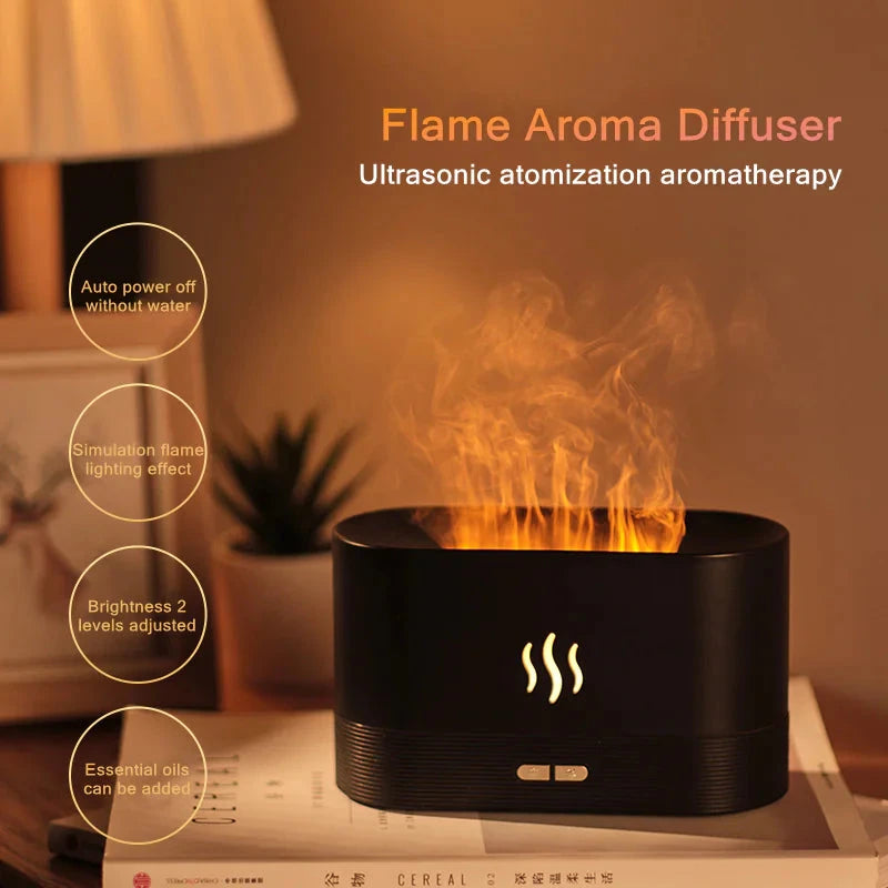 USB Flame Essential Oil Diffuser 180ML Ultrasonic Aroma Humidifier Trendverse Market