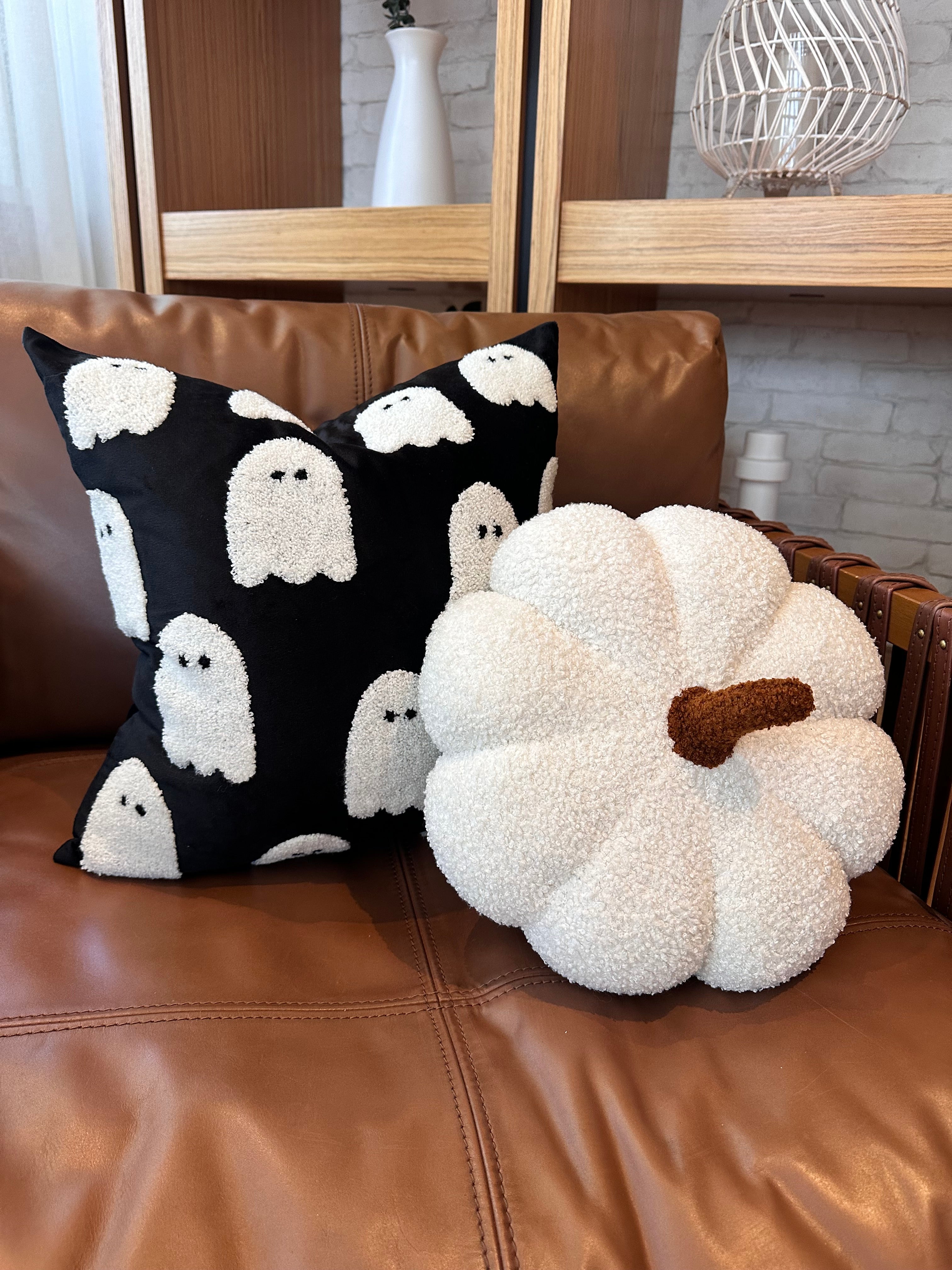 Jumbo Sherpa Cream Pumpkin Pillow Busa Designs
