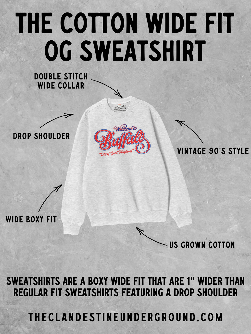 Underground Original Design: Smokey Tennessee Volunteers Football Boxy Cotton Sweatshirt