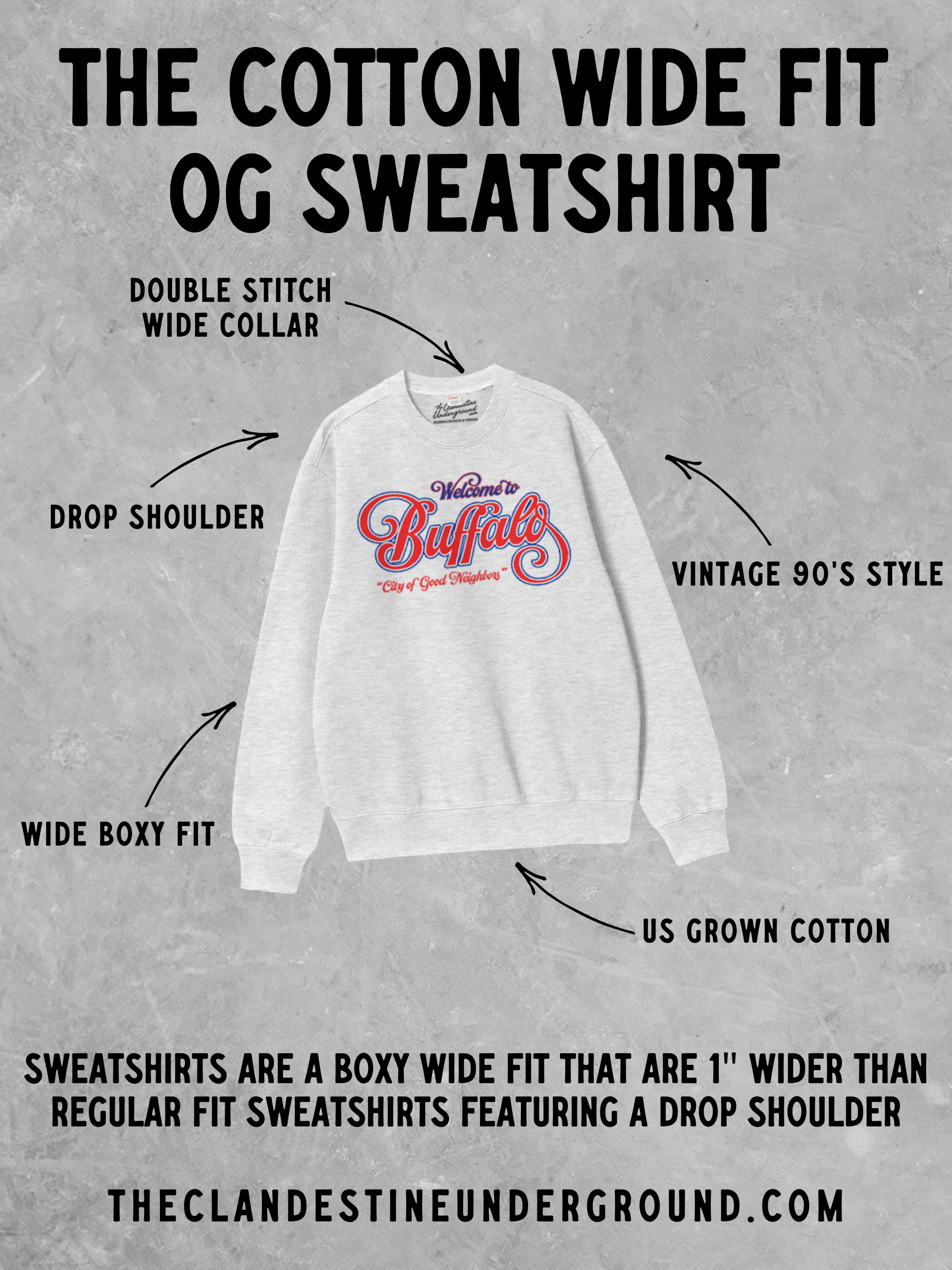 Underground Original Design: Smokey Tennessee Volunteers Football Boxy Cotton Sweatshirt