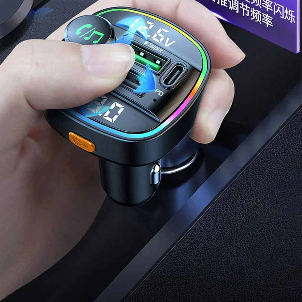 Bluetooth 5.0 Car Wireless FM Transmitter Adapter USB PD Charger AUX Hands-Free Trendverse Market