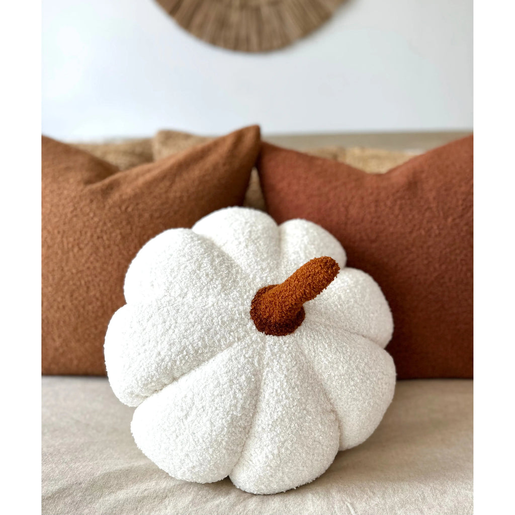 Jumbo Sherpa Cream Pumpkin Pillow Busa Designs