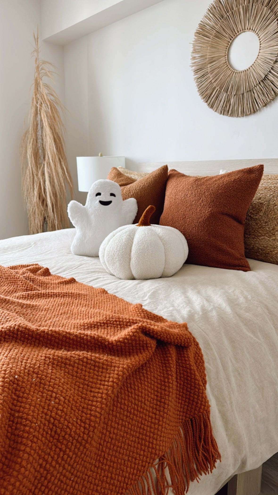 Jumbo Sherpa Cream Pumpkin Pillow Busa Designs