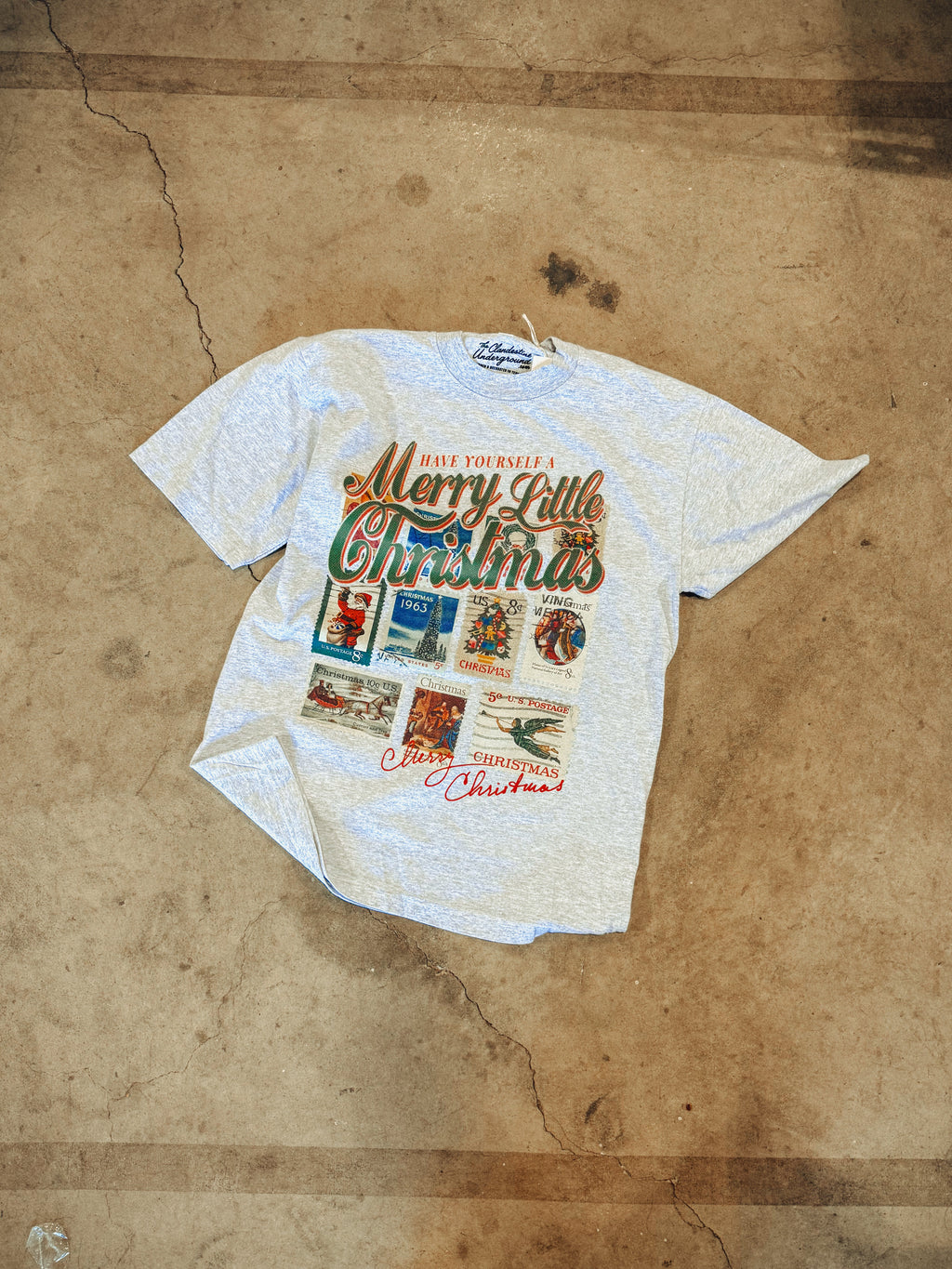 Underground Original Design: Have a Merry Christmas, Stamps Boxy Cotton T-Shirt