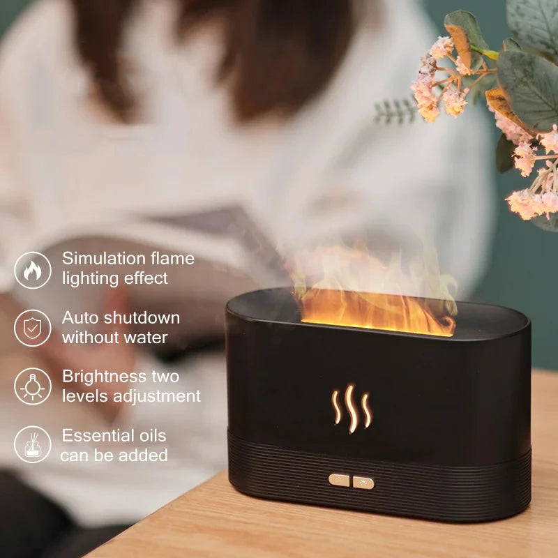 USB Flame Essential Oil Diffuser 180ML Ultrasonic Aroma Humidifier Trendverse Market