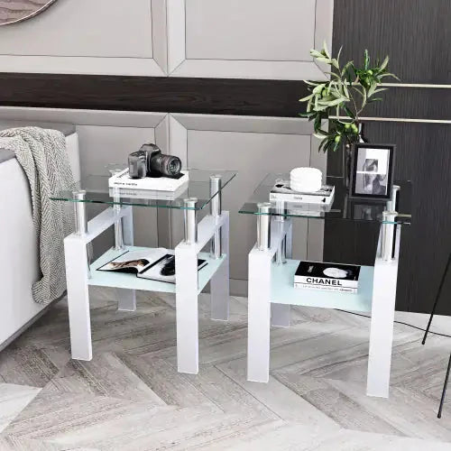 Modern Tempered Glass, Square Table For Living Room, Trendverse Market