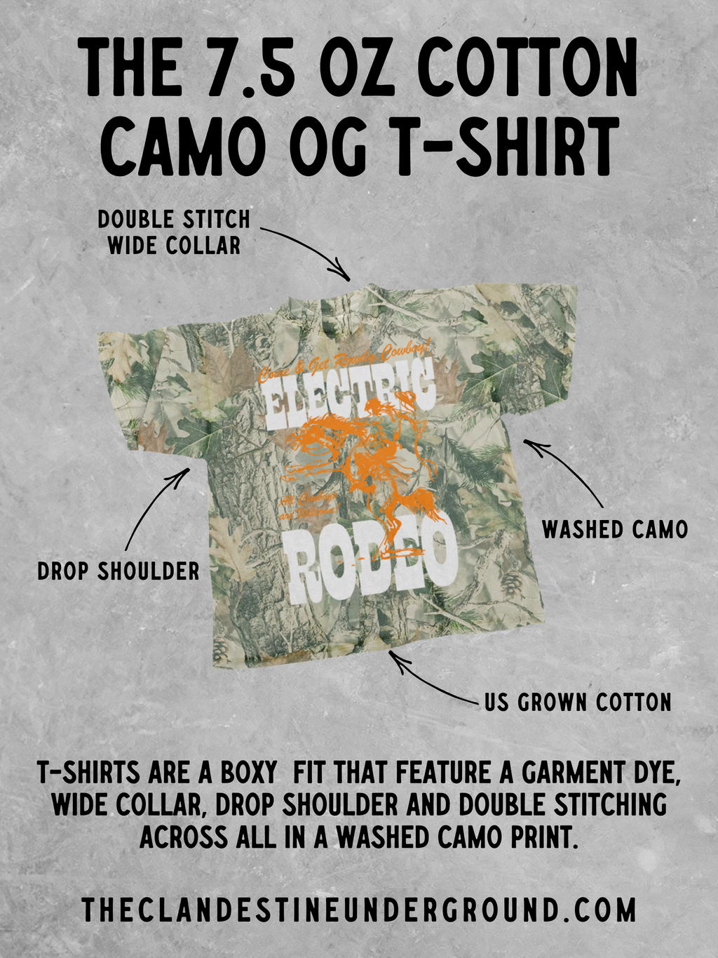 Underground Original Design: Camo Tennessee Volunteers Vintage Boxy TShirt