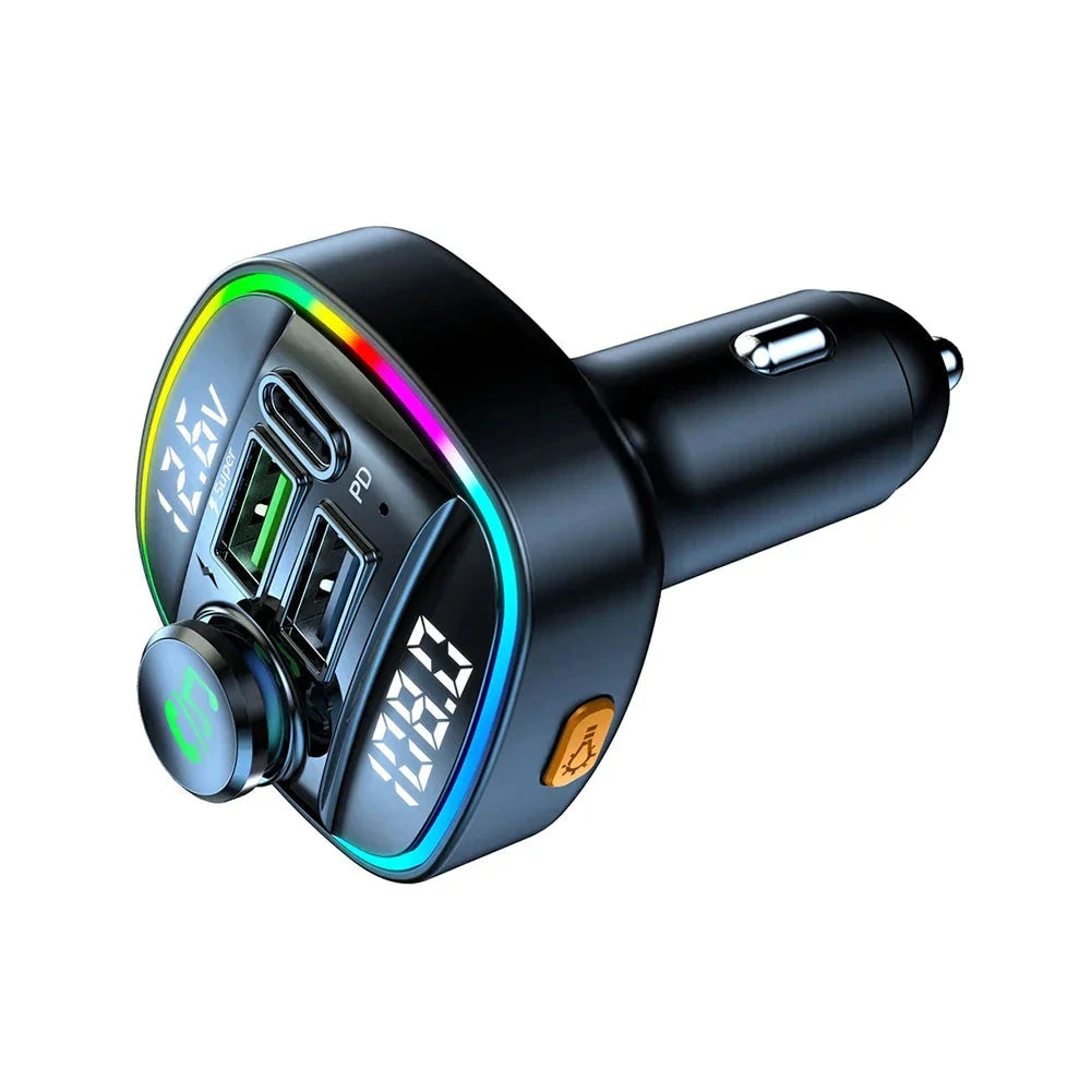 Bluetooth 5.0 Car Wireless FM Transmitter Adapter USB PD Charger AUX Hands-Free Trendverse Market