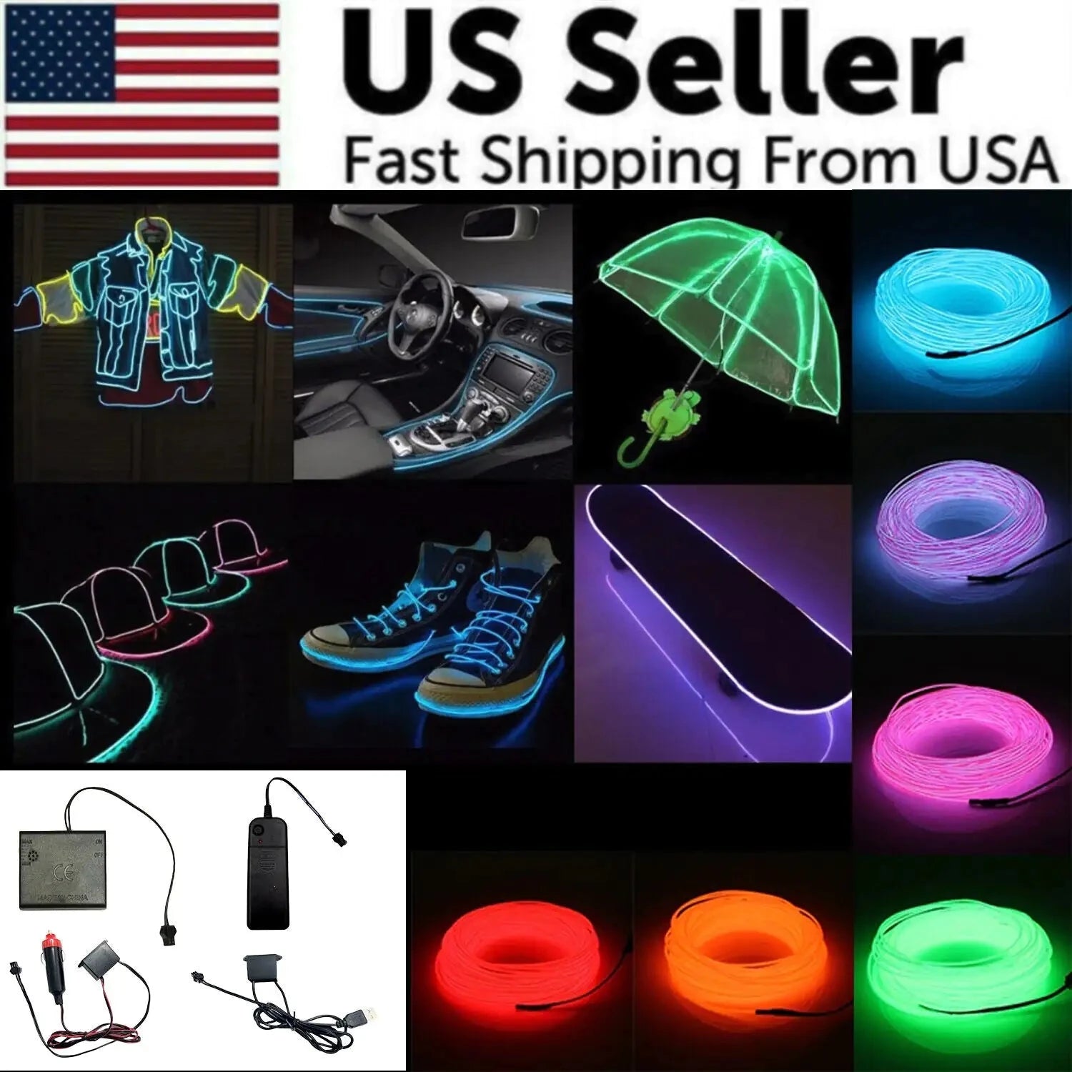 ElectroLuminescent Glow Wire for Parties and Cars Trendverse Market