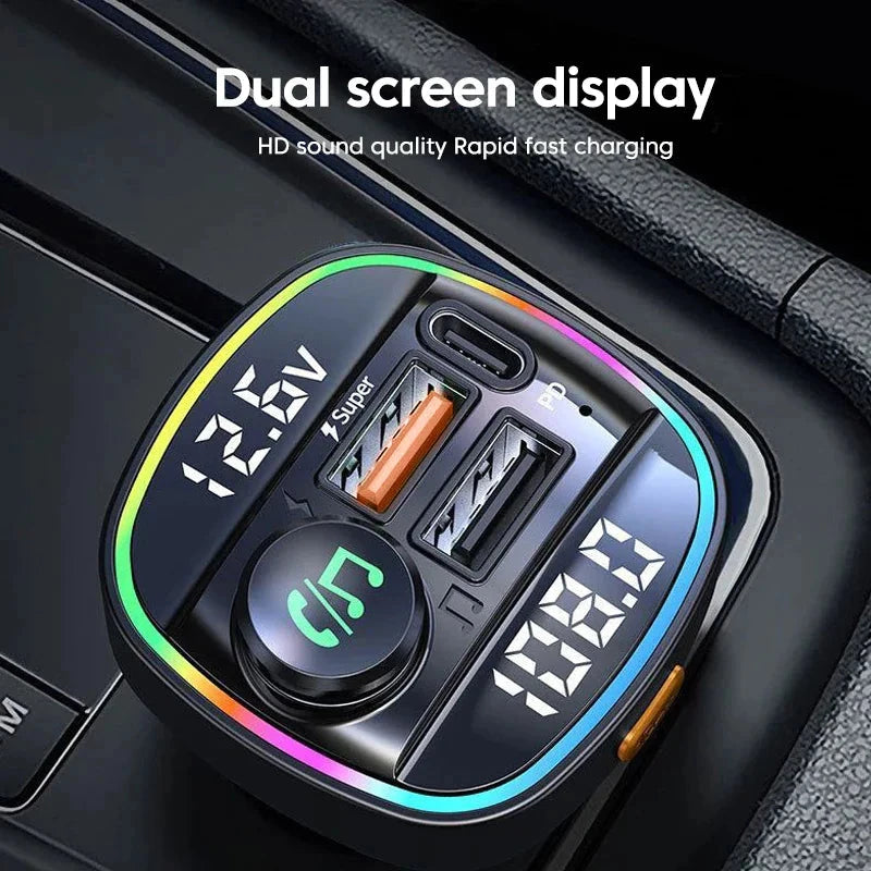 Bluetooth 5.0 Car Wireless FM Transmitter Adapter USB PD Charger AUX Hands-Free Trendverse Market