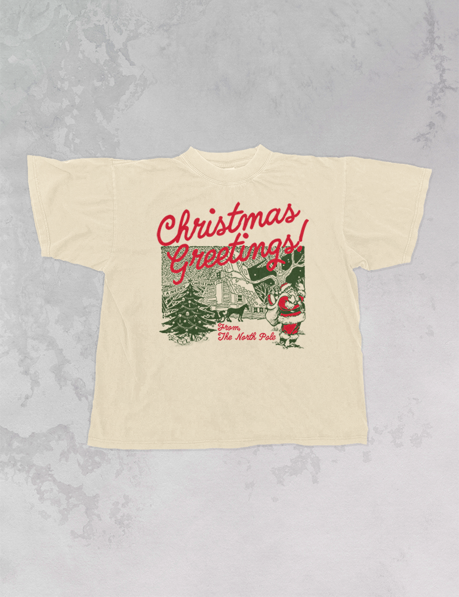 Underground Original Design: Christmas Greetings! Holiday Boxy Cotton T-Shirt