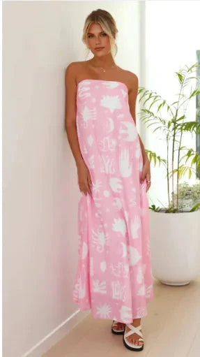 Women's Dress Printed Tube Top Large Swing Dress Trendverse Market