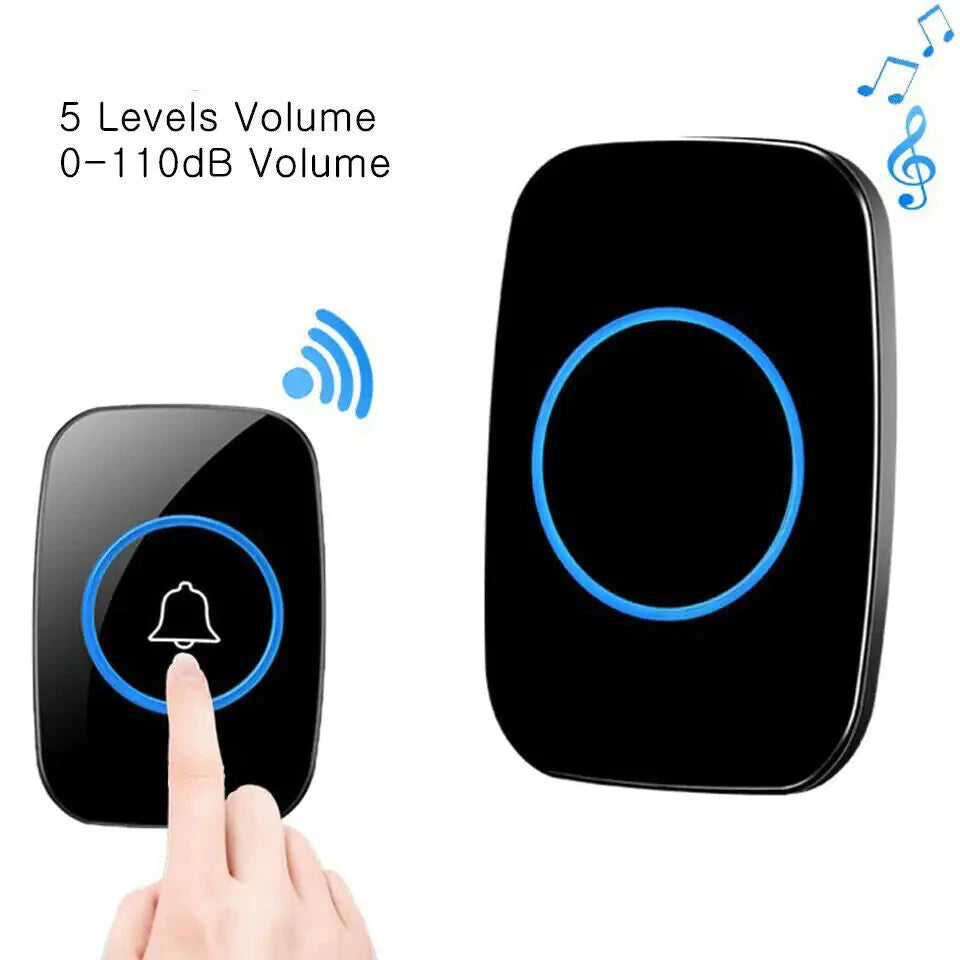 Wireless Doorbell Chime Waterproof Plugin Receiver Adjustable Volume 1000FT Kit Trendverse Market